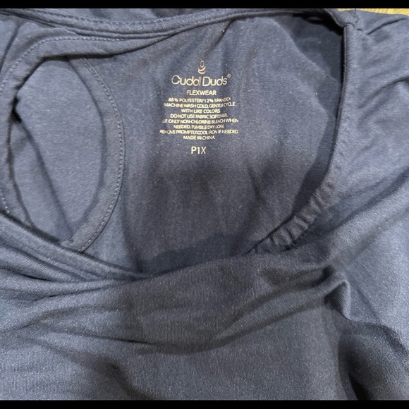 Cuddl Duds Petite Flexwear Elbow-Sleeve Rainbow Hem Lounge Dress - Picture 3 of 4